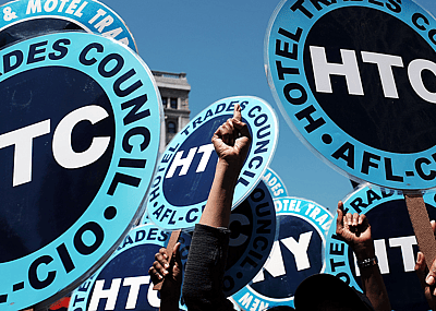 Most unionized industries in America