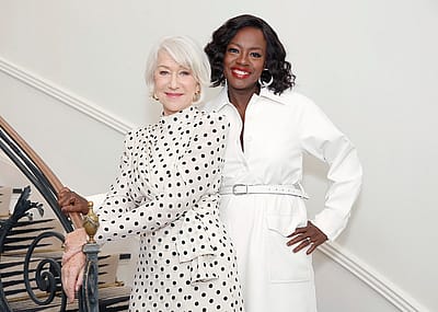 Actors Helen Mirren and Viola Davis at the launch of L’Oréal Paris' Age Perfect Cosmetics on March 3, 2020 in Beverly Hills, California.