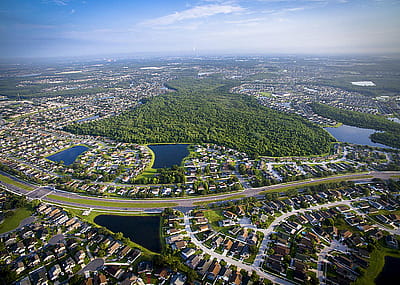 Aerial view of Kissimmee, Florida.