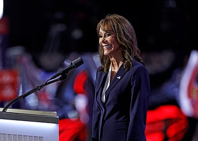 Diane Hendricks speaks during the Republican National Convention at Fiserv Forum in Milwaukee, Wisconsin, on July 18, 2024.