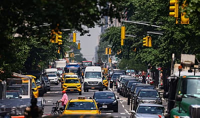 Traffic on the 5th Avenue in Manhattan, New York.