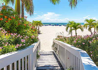 Path to beach in St Petersburg, Florida.