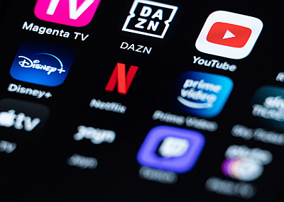 Various streaming service apps as seen on a smartphone's display