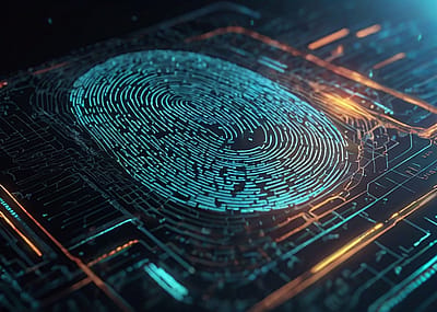 A digital fingerprint scan.