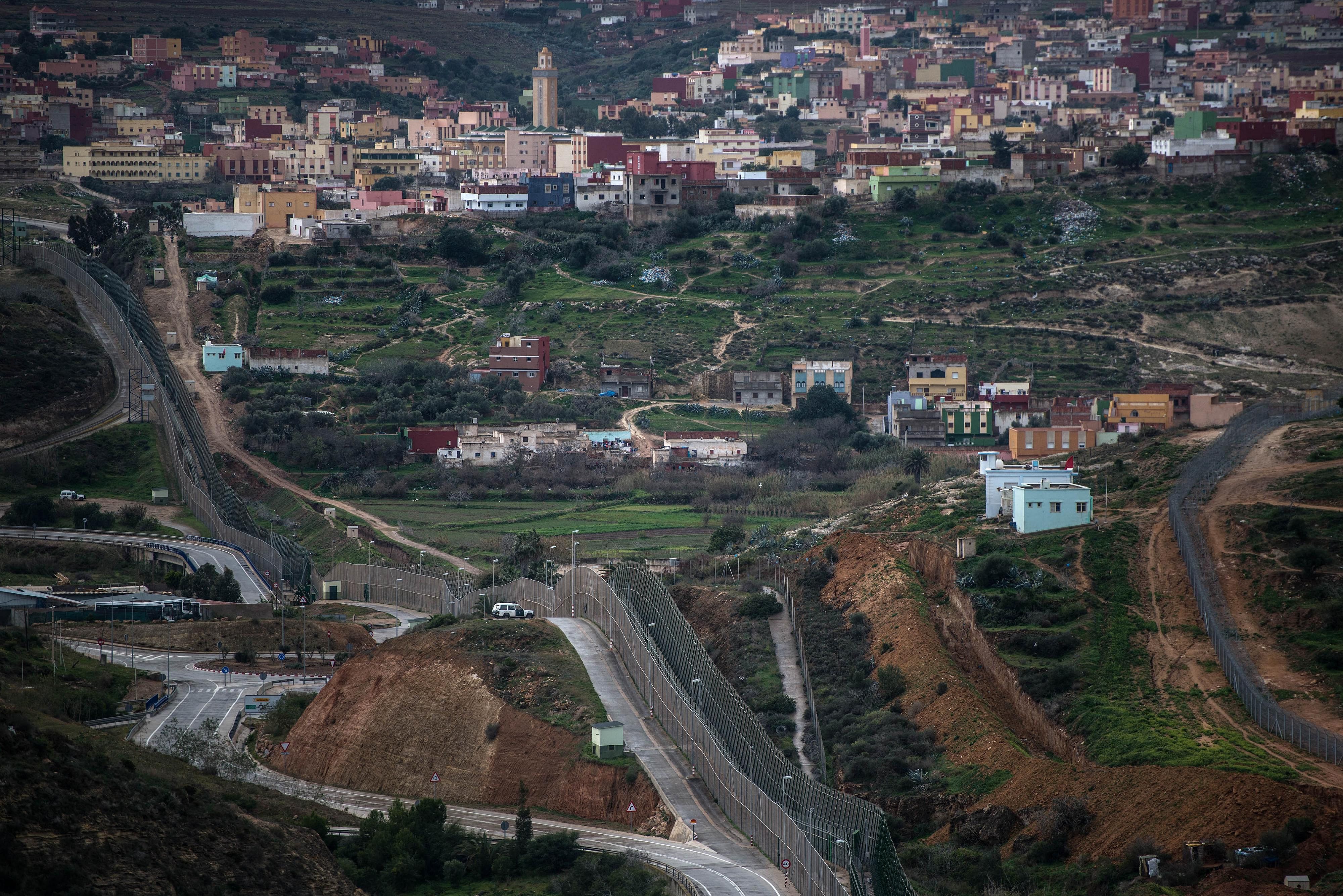 Spain-Morocco border fence at Melilla