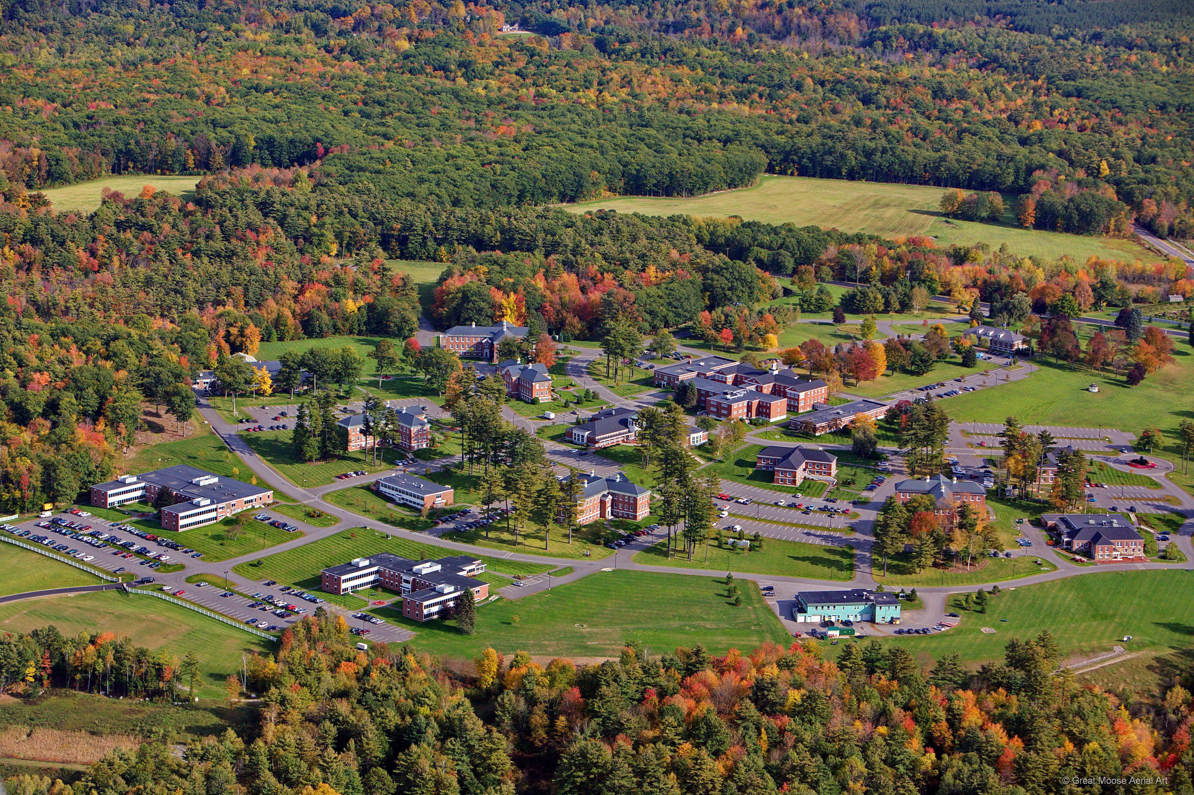 Aerial view of Unity Environmental University campus.