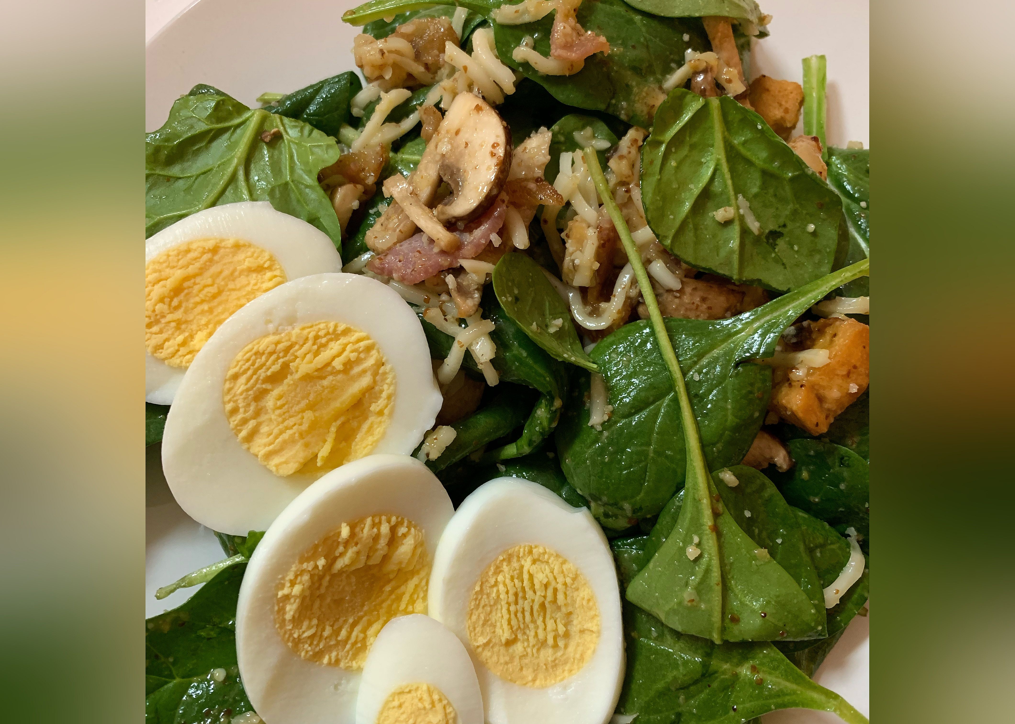 Spinach Salad with Warm Bacon-Mustard Dressing