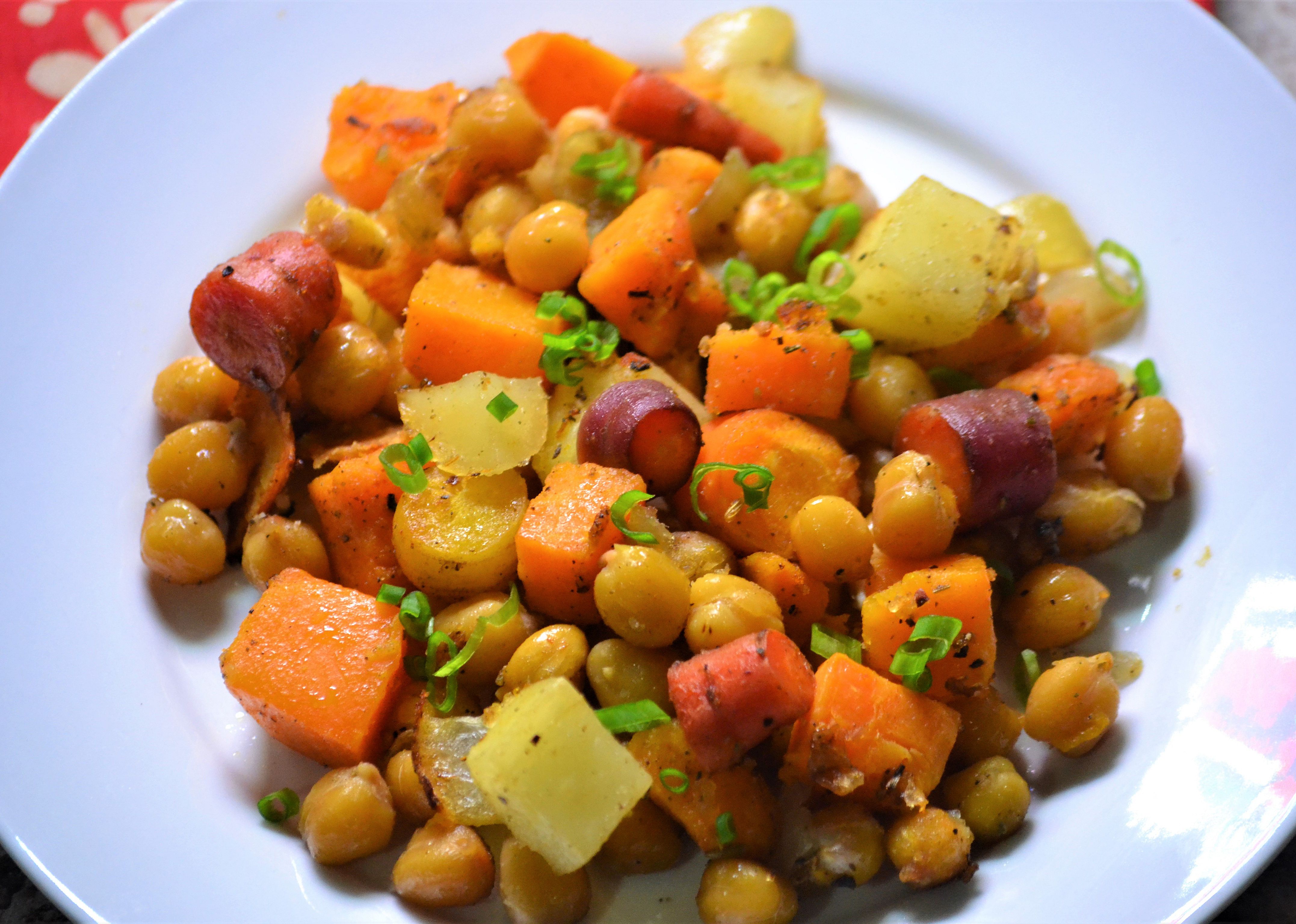 Vegetarian Sheet Pan Dinner with Chickpeas and Veggies