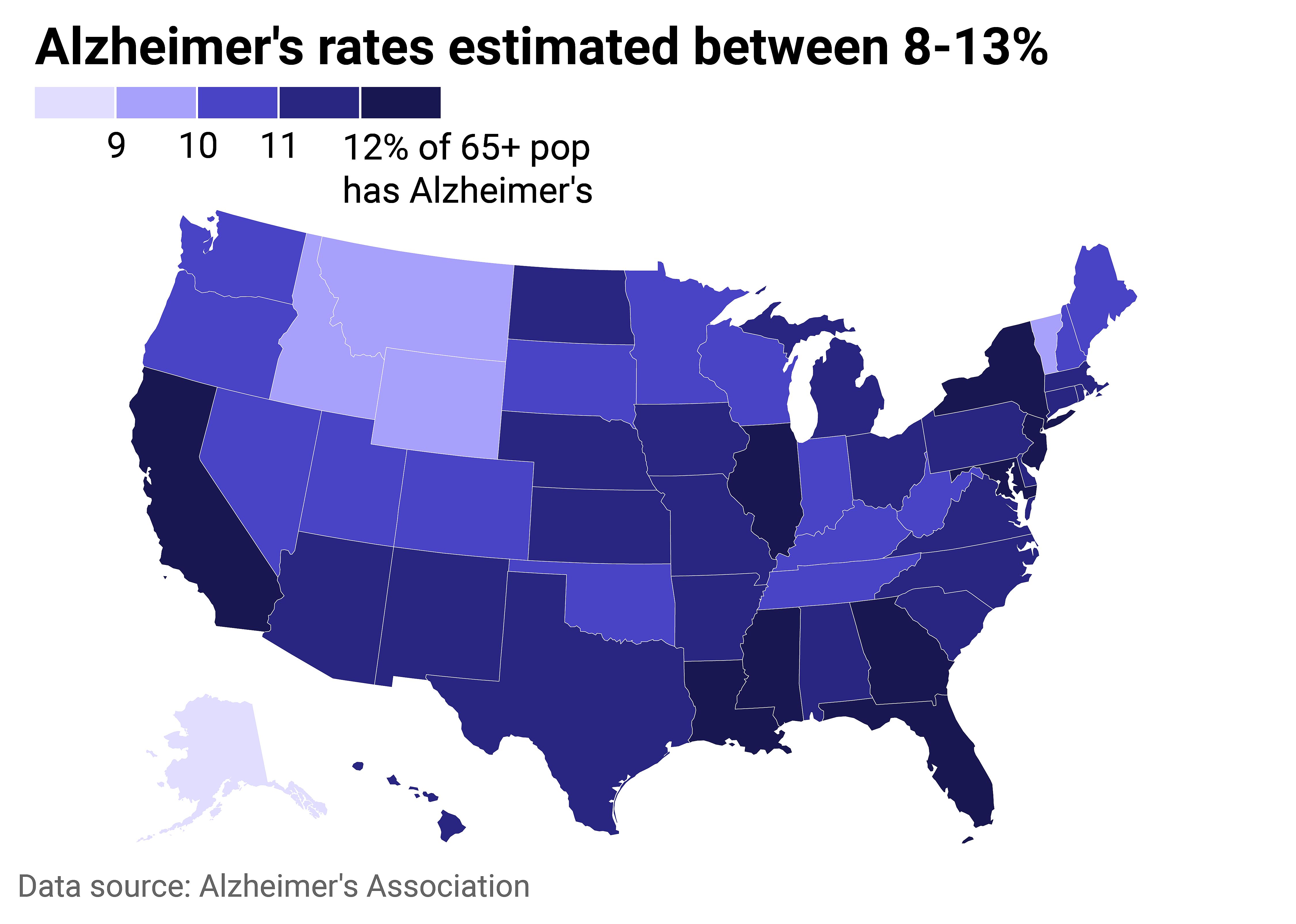 Alzheimer's rates by state