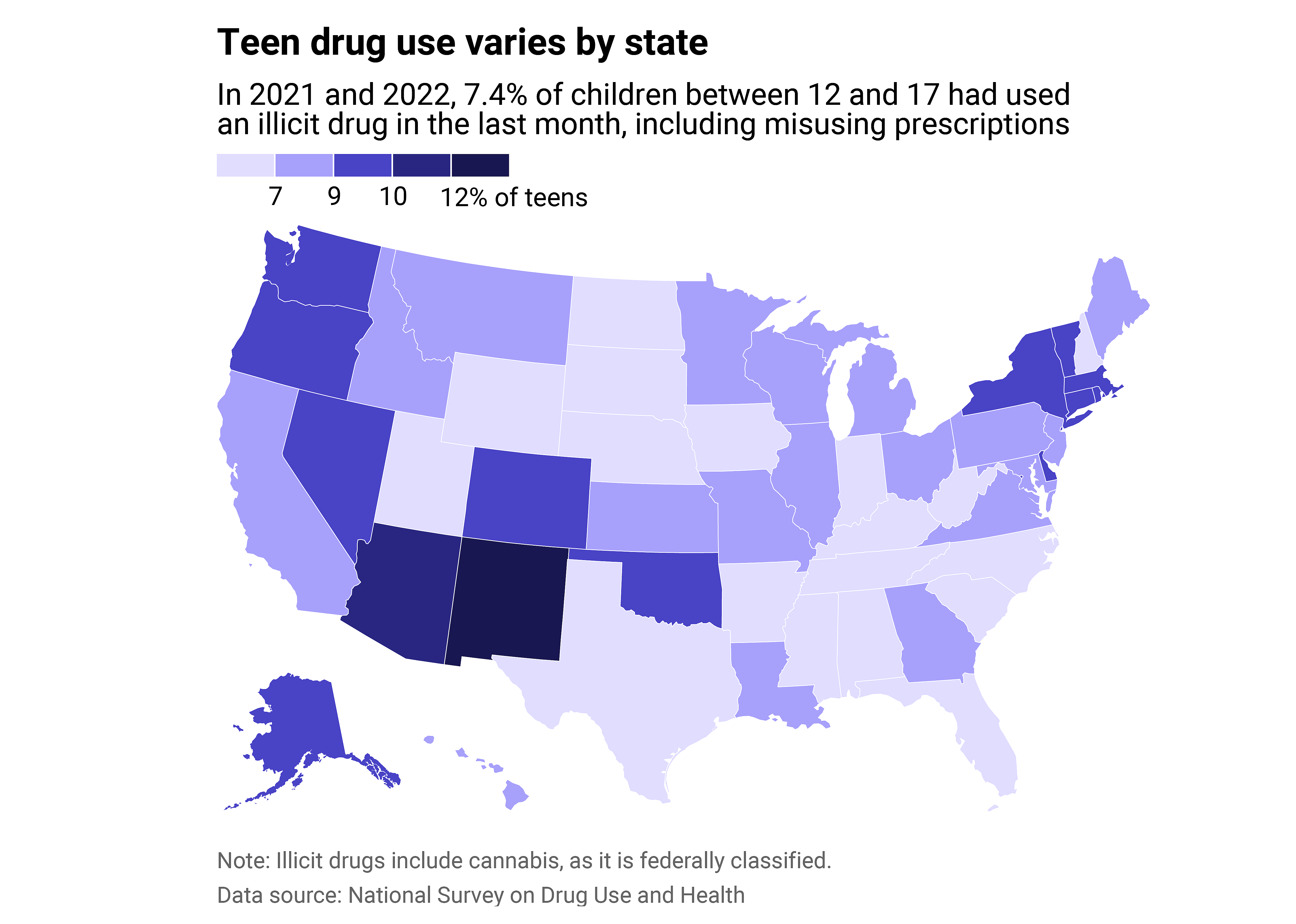 Drug use higher in Western states