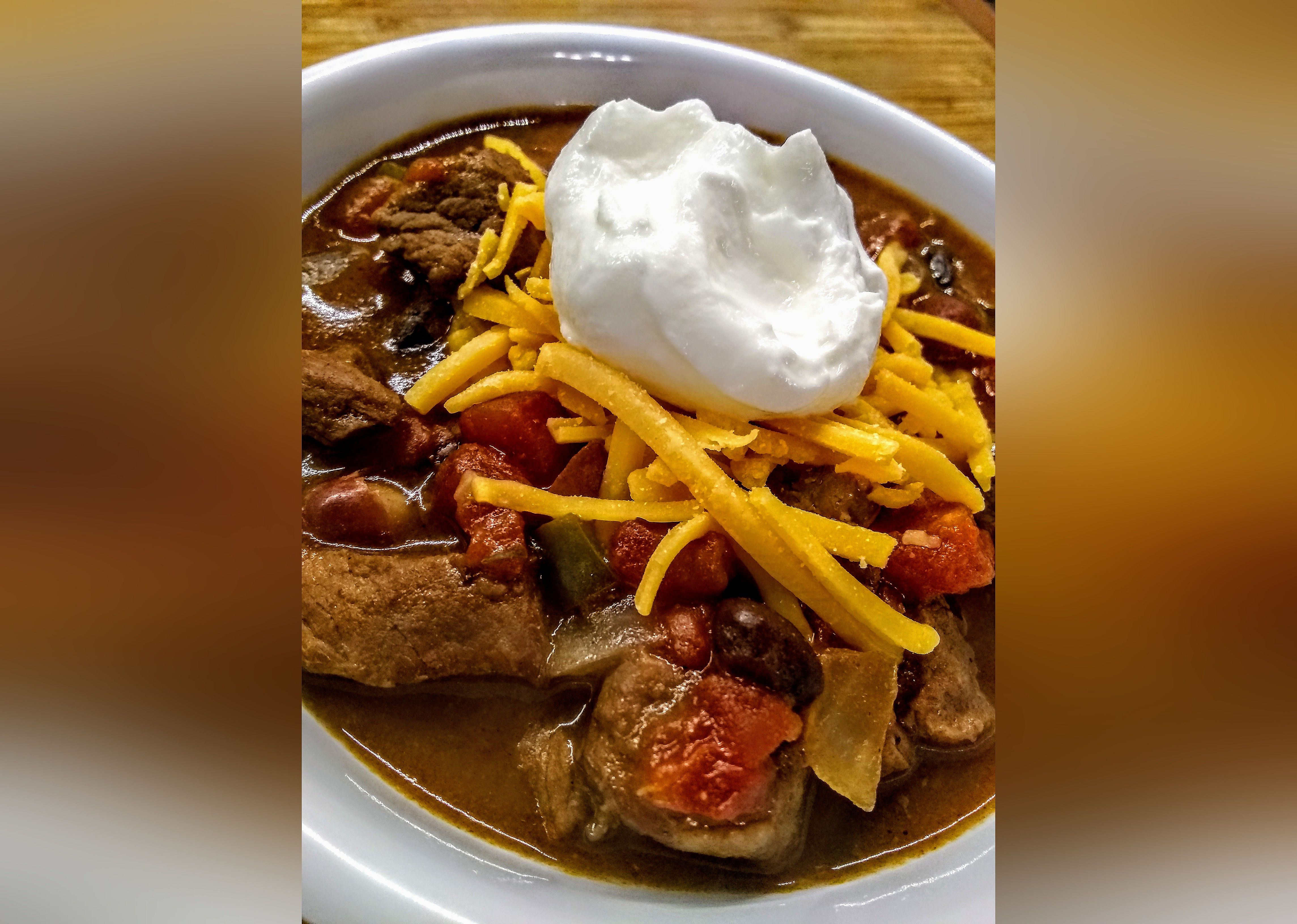 Slow-Cooked Stew Meat Chili