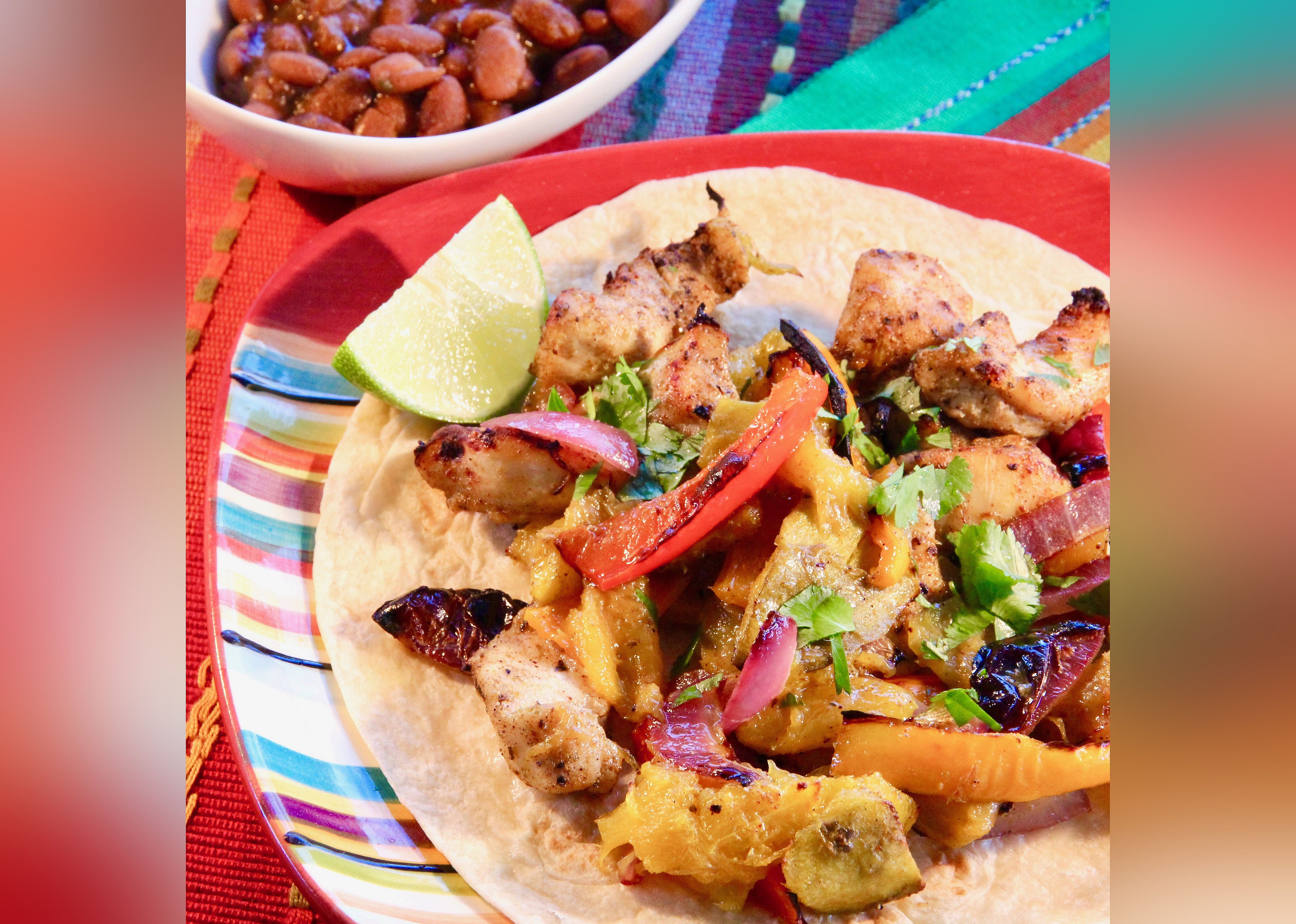 Sheet Pan Chicken Mango Fajitas