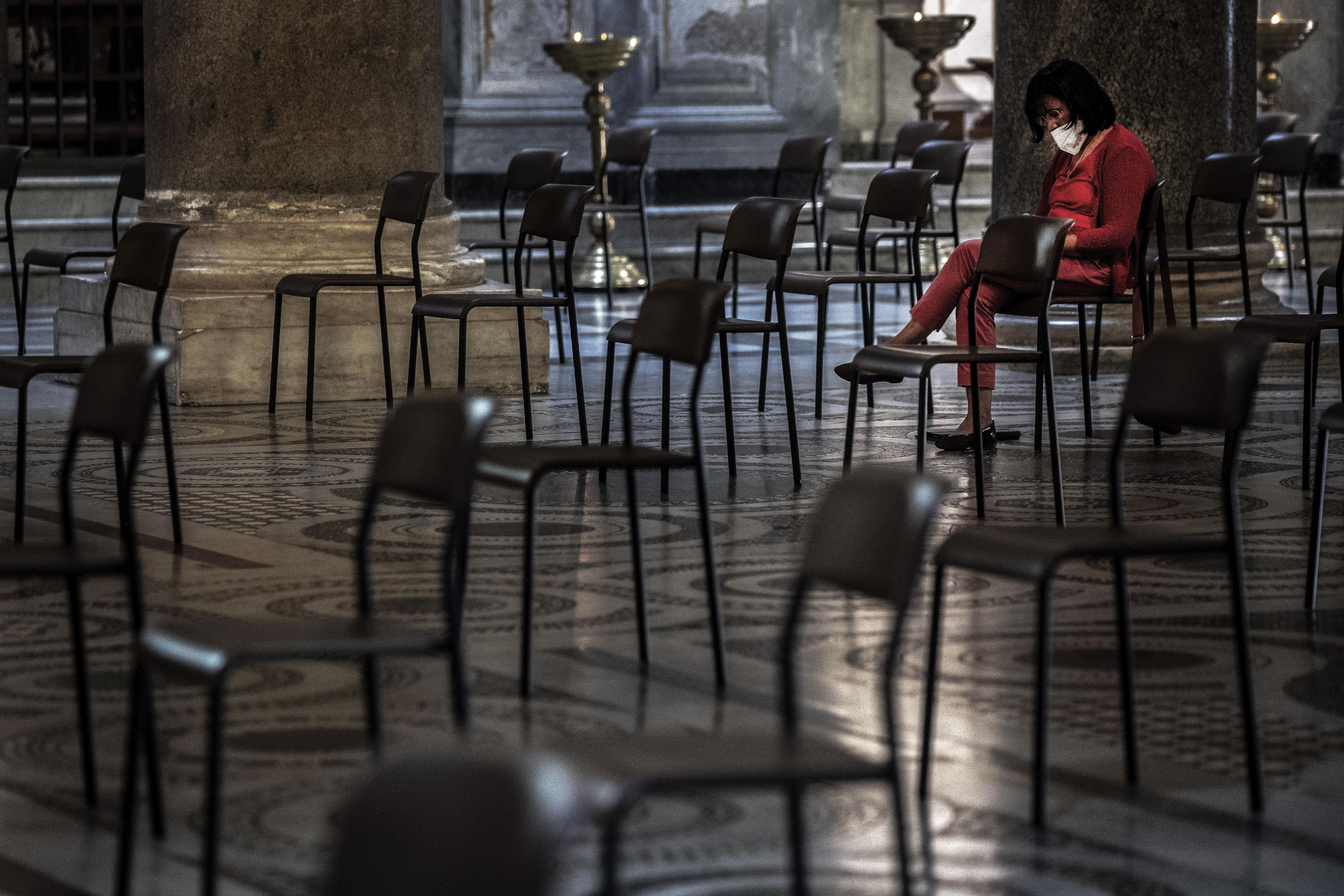 Alone in a basilica in Italy