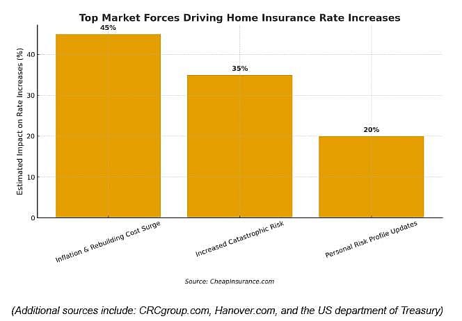 Bart chart showing top market forces driving home insurance rate increases.