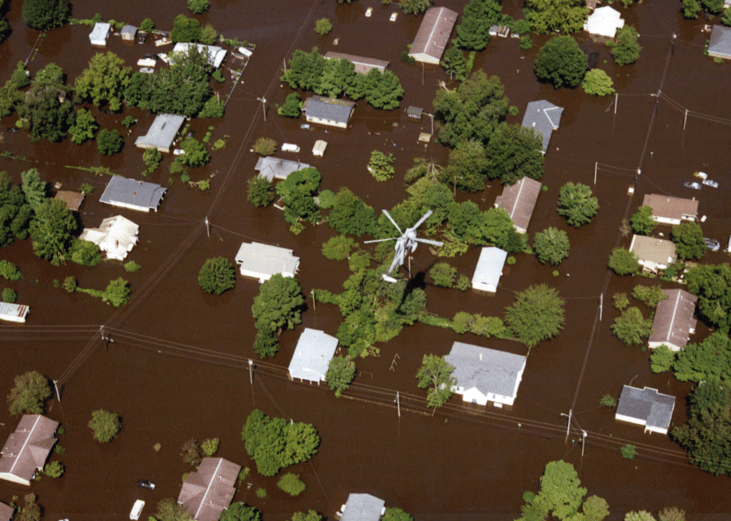 Hurricane Floyd hits