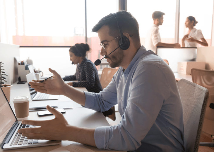Telephone operator on call.