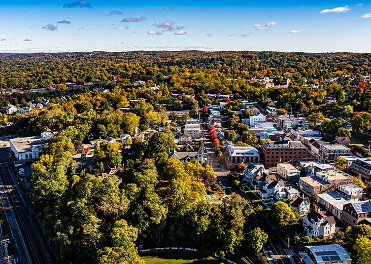 Aerial photo of the area surrounding Ardsley.