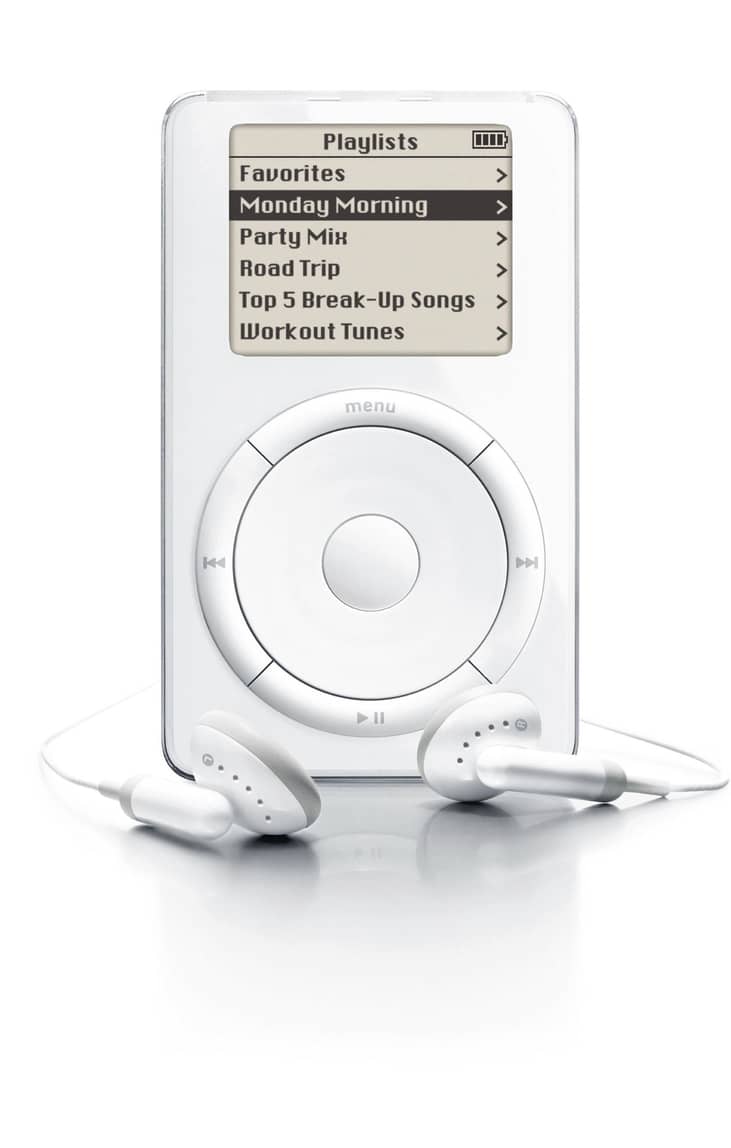 2001: Apple releases its first portable music device