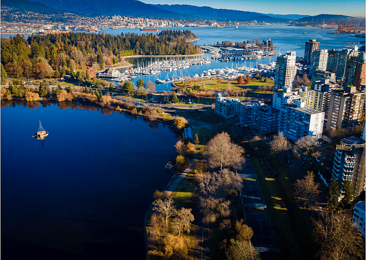 Aerial view of Vancouver, Canada