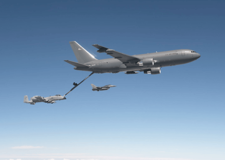 Image of a KC-46 Pegasus in flight