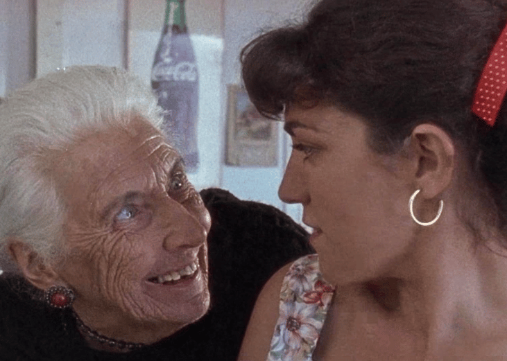 Diana Penalver and Davina Whitehouse in a scene from "Dead Alive".