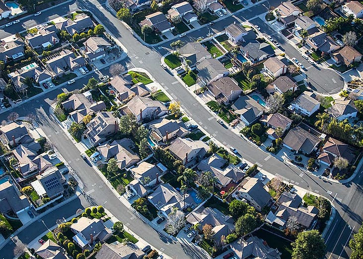 aerial view of Thousand Oaks 