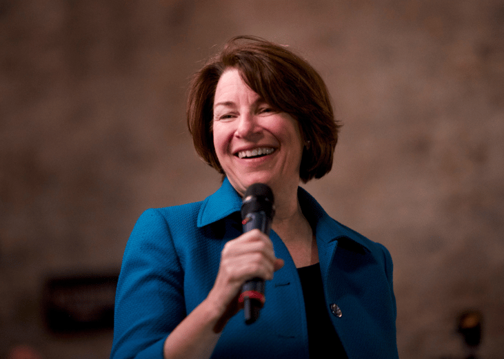 U.S. Sen. Amy Klobuchar (D-MN) at a meet-and-greet in Philadelphia, Pennsylvania in 2019. 