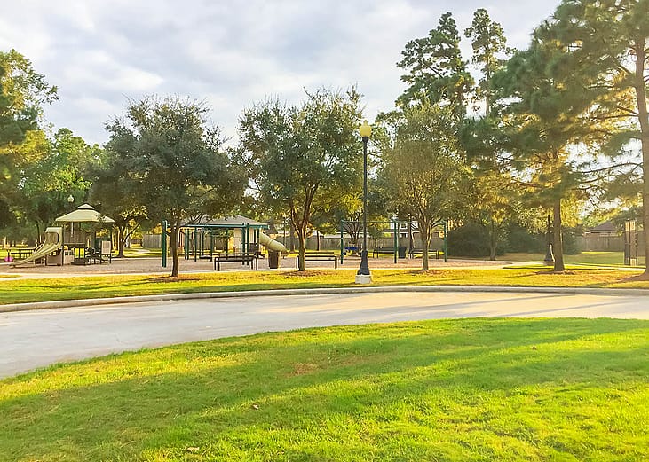 suburban playground in texas park