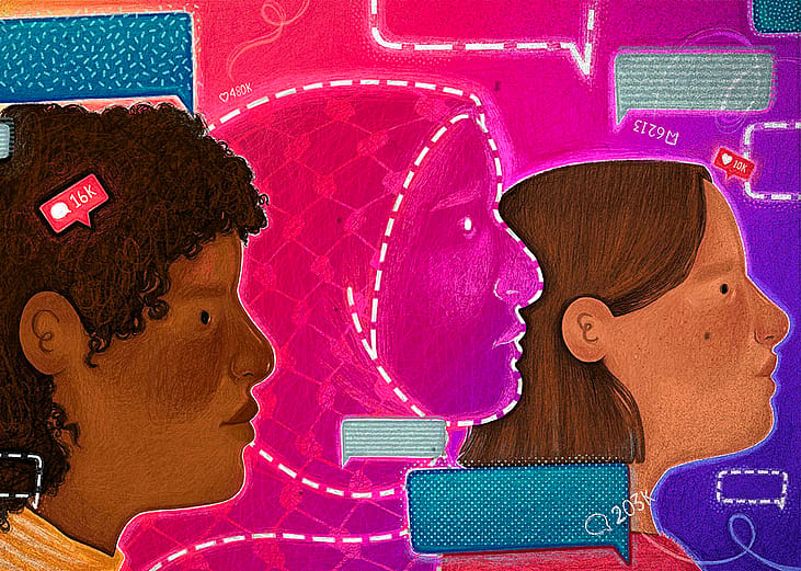 illustration showing concept of people getting shadowbandoned on Instagram