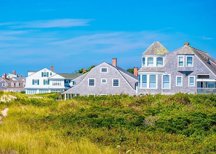 Classic private houses in Cape Cod.