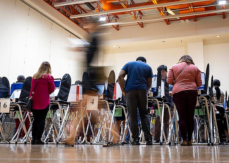 Voters cast their ballots at the West Gray Multiservice Center on Nov. 7, 2023 in Houston.