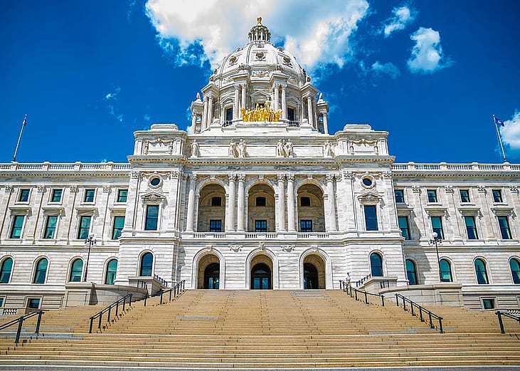 View of the Minnesota State Capitol building.