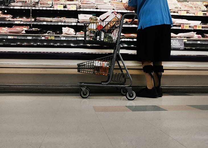 A man shops at a grocery store in downtown Clarksburg, West Virginia.