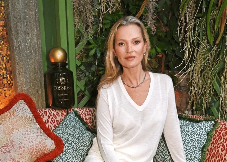 Kate Moss celebrates the first anniversary of Cosmoss with a wellness morning at Annabel's on September 18, 2023 in London, England.