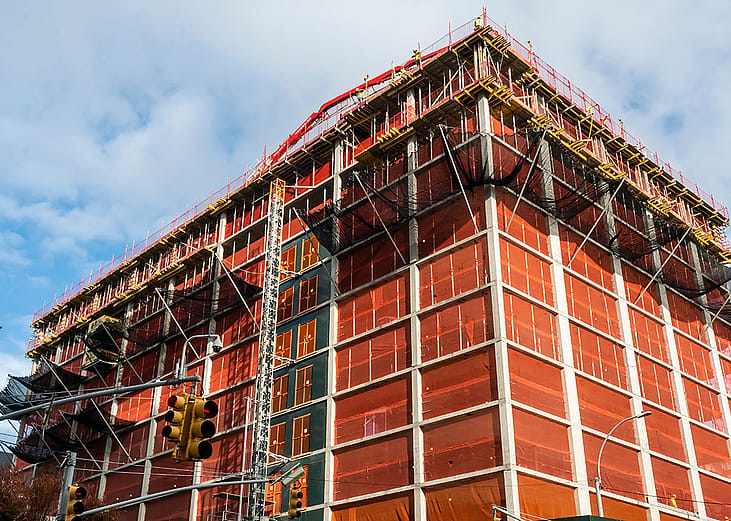 A senior affordable housing under construction in Chelsea, New York.