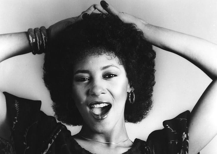 Saxophonist and singer Cynthia Johnson of the disco group Lipps, Inc. poses for a portrait circa 1978.