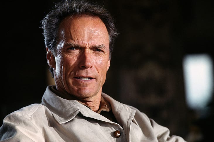 Actor and director Clint Eastwood on the set of his film White Hunter Black Heart. 