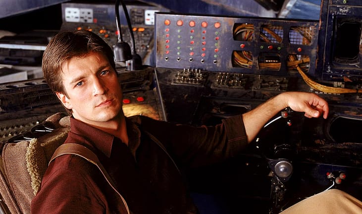 Nathan Fillion as Captain Malcolm "Mal" Reynolds in Firefly