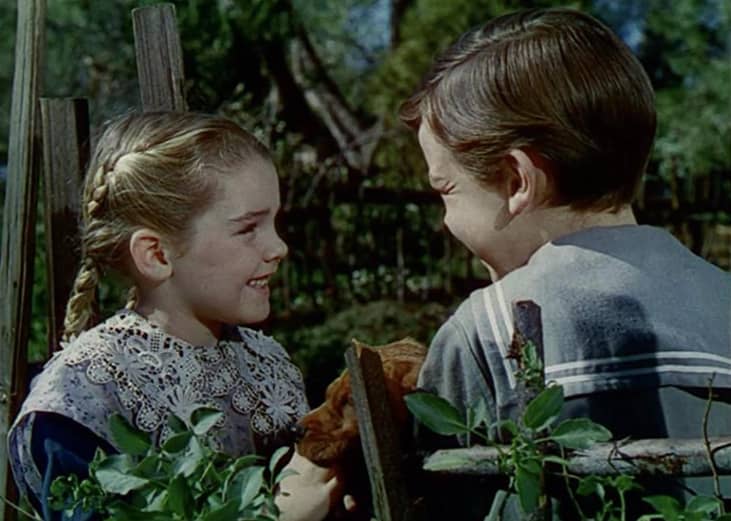 Bobby Driscoll and Luana Patten in "Song of the South".