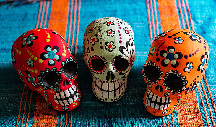 Dia de los Muertos skull art