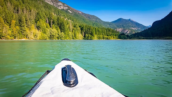 Diablo Lake as seen from a kayak
