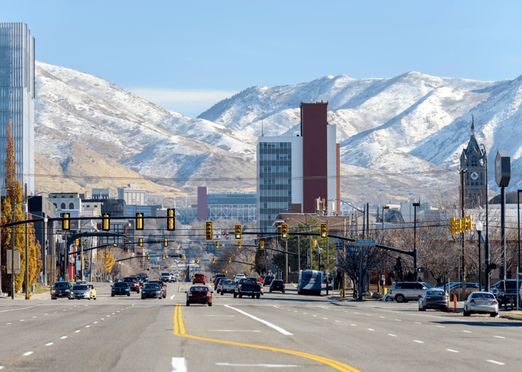 Salt Lake City downtown street.