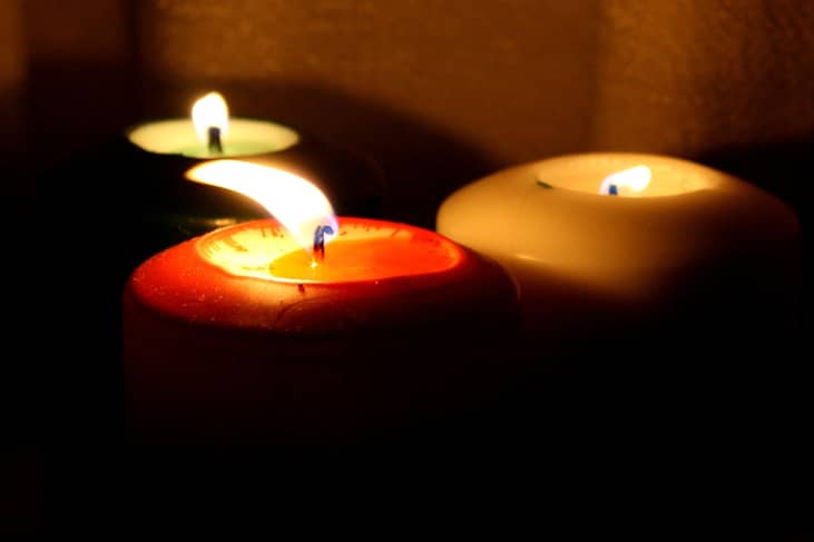 Burning a bayberry candle