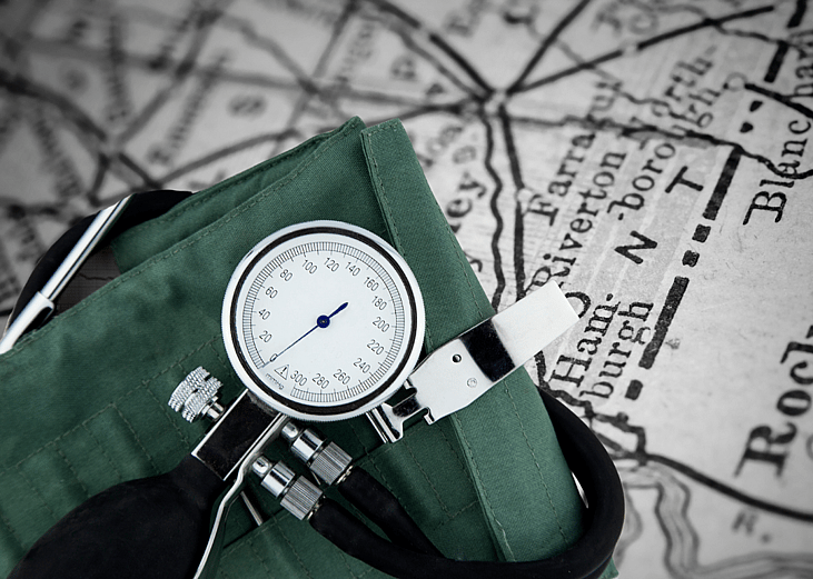 Counties with the highest rates of high blood pressure in South Dakota