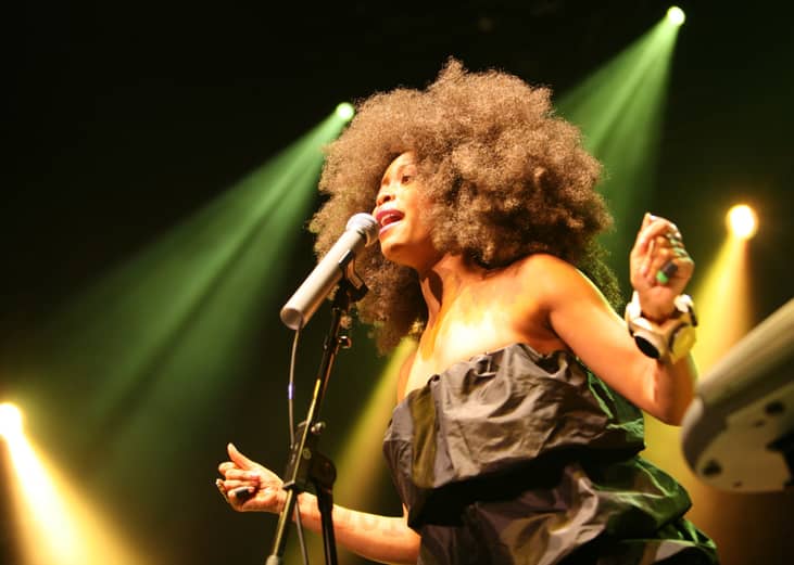 Erykah Badu performing.