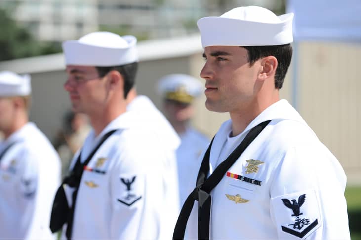 Percent who continue serving after several years – Navy