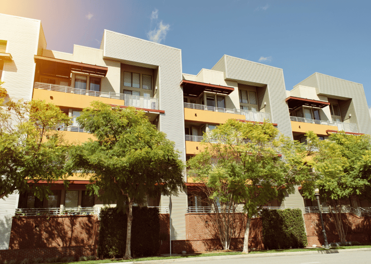 An exterior view of a commercial real estate property