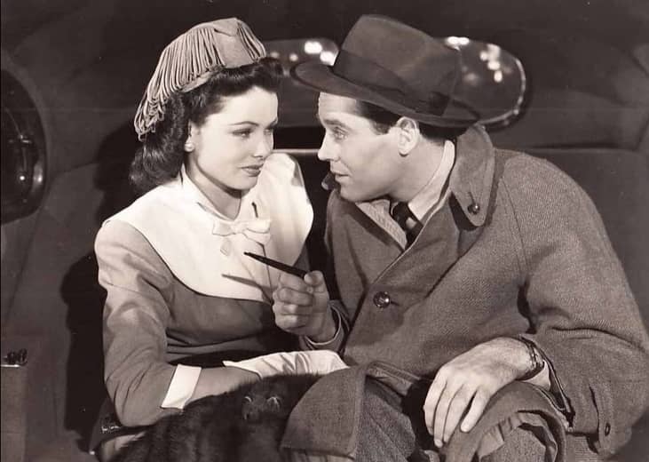 Henry Fonda and  Gene Tierney in a scene from "Rings on Her Fingers"