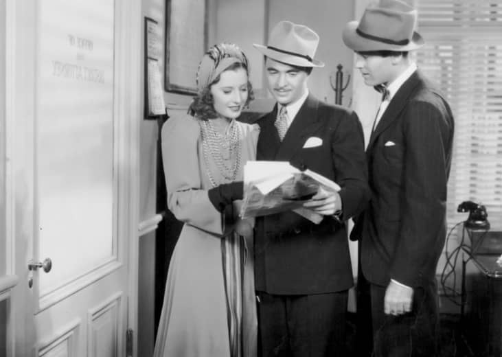 Henry Fonda, Barbara Stanwyck, and Sam Levene in a scene from "The Mad Miss Manton"
