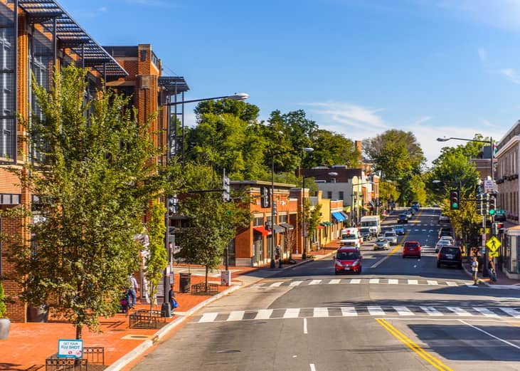 Washington D.C. busy street.